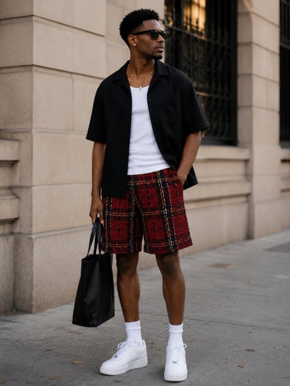 Ruby Red Tweed Shorts